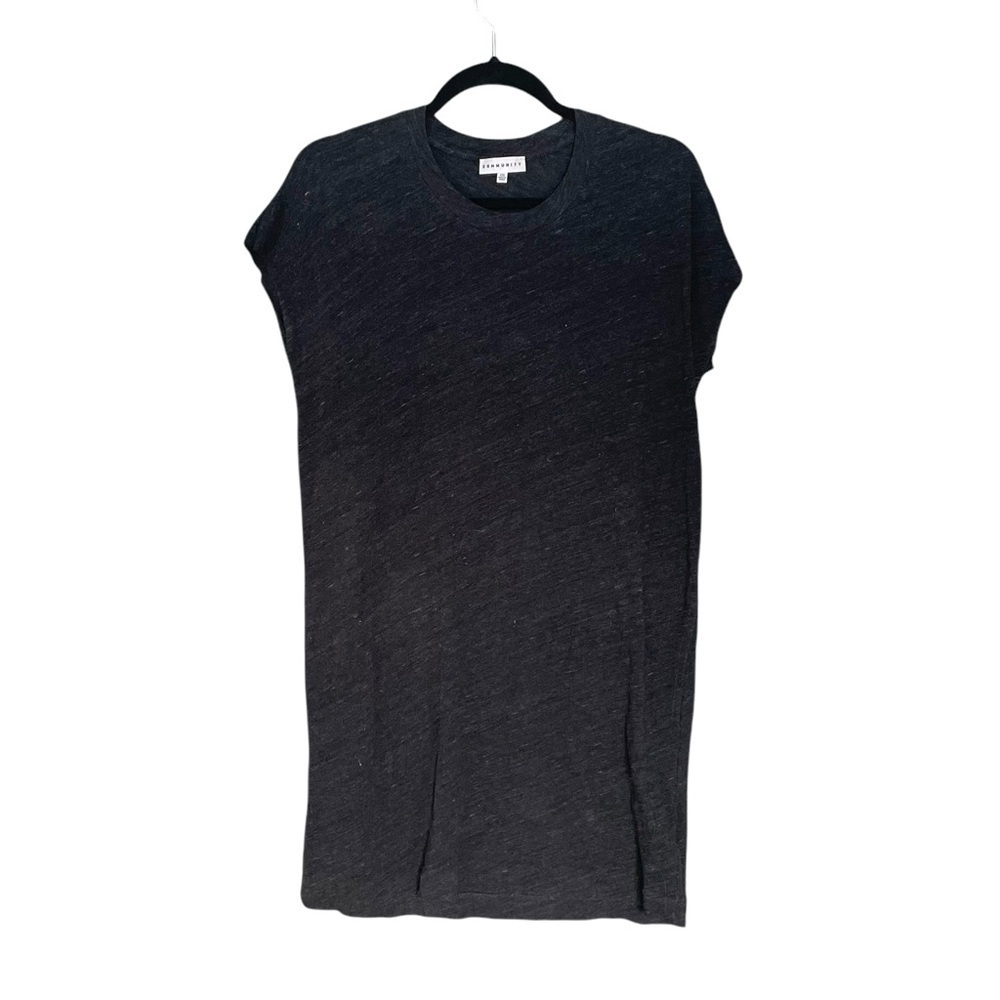 ARITZIA COMMUNITY Cotton Short Sleeve Casual Mini Dress Charcoal Grey XXS
